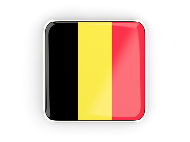 Square icon with frame. Download flag icon of Belgium at PNG format