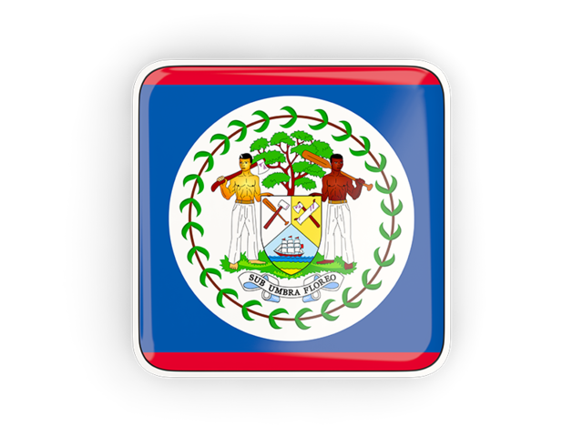 Square icon with frame. Download flag icon of Belize at PNG format