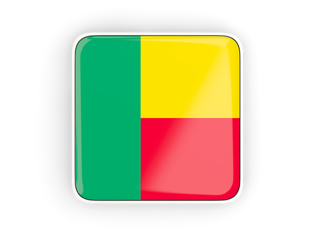 Square icon with frame. Download flag icon of Benin at PNG format