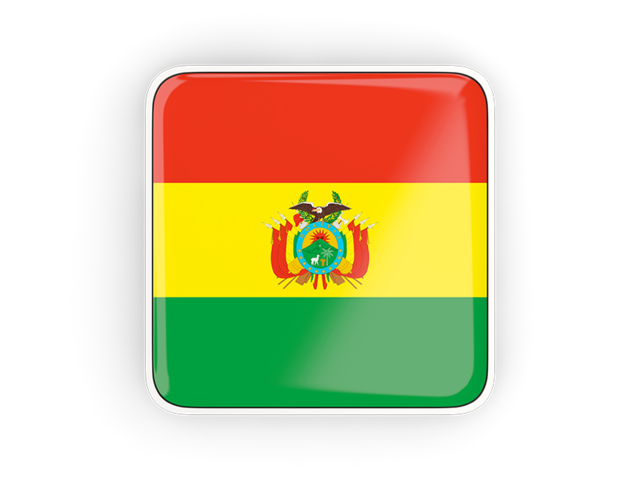 Square icon with frame. Download flag icon of Bolivia at PNG format