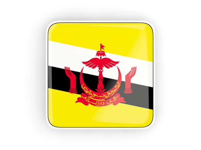 Квадратная иконка с рамкой. Скачать флаг. Бруней