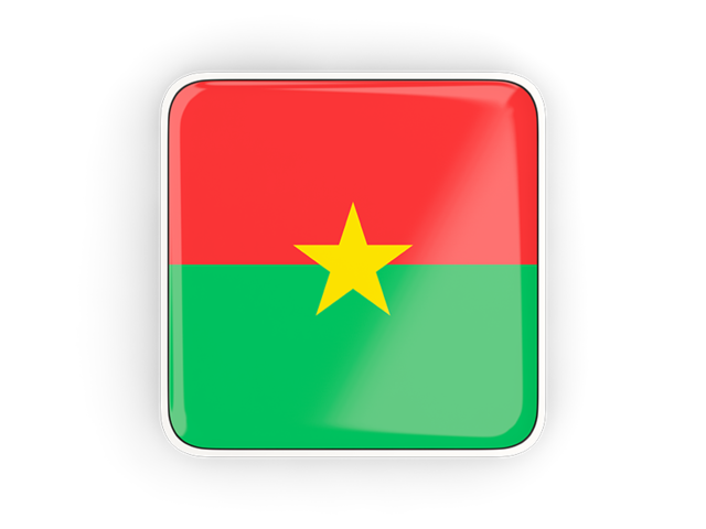 Square icon with frame. Download flag icon of Burkina Faso at PNG format
