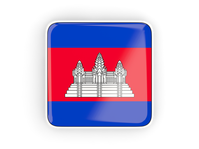 Square icon with frame. Download flag icon of Cambodia at PNG format