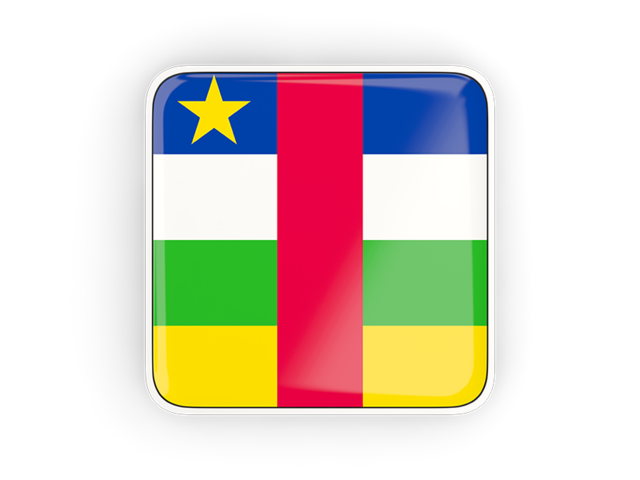 Квадратная иконка с рамкой. Скачать флаг. Центральноафриканская Республика