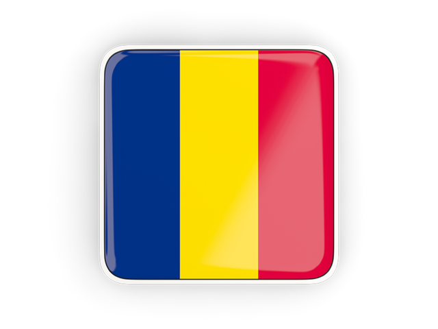 Square icon with frame. Download flag icon of Chad at PNG format