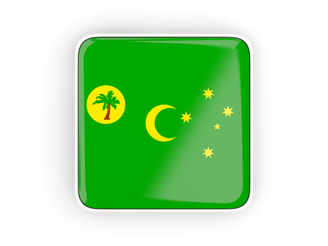 Square icon with frame. Download flag icon of Cocos Islands at PNG format