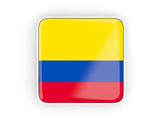 Square icon with frame. Download flag icon of Colombia at PNG format