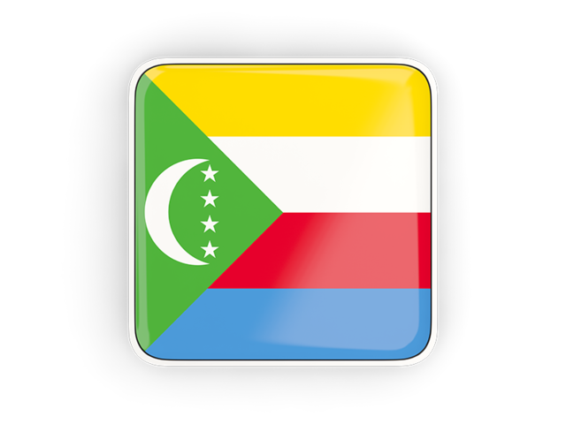 Square icon with frame. Download flag icon of Comoros at PNG format