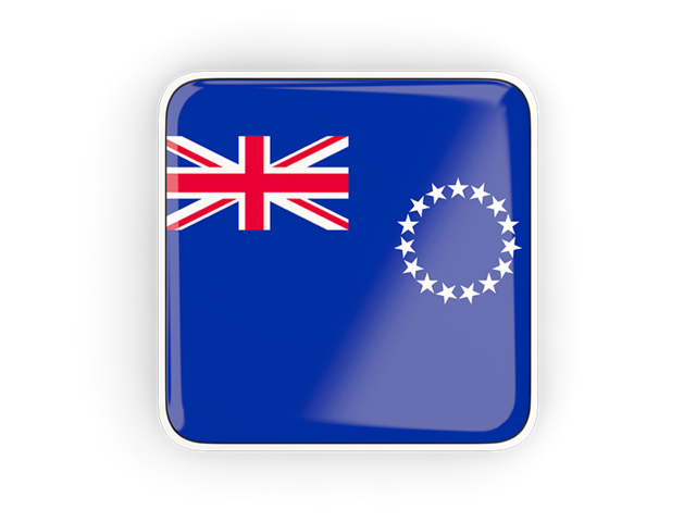 Square icon with frame. Download flag icon of Cook Islands at PNG format