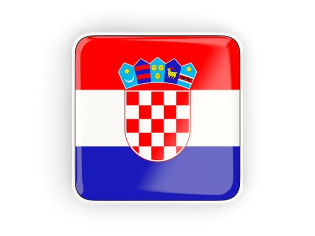 Square icon with frame. Download flag icon of Croatia at PNG format