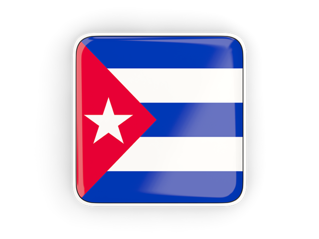 Square icon with frame. Download flag icon of Cuba at PNG format