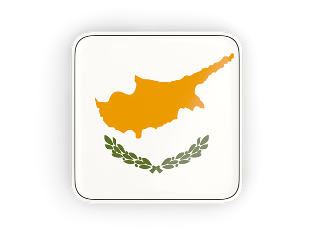 Square icon with frame. Download flag icon of Cyprus at PNG format