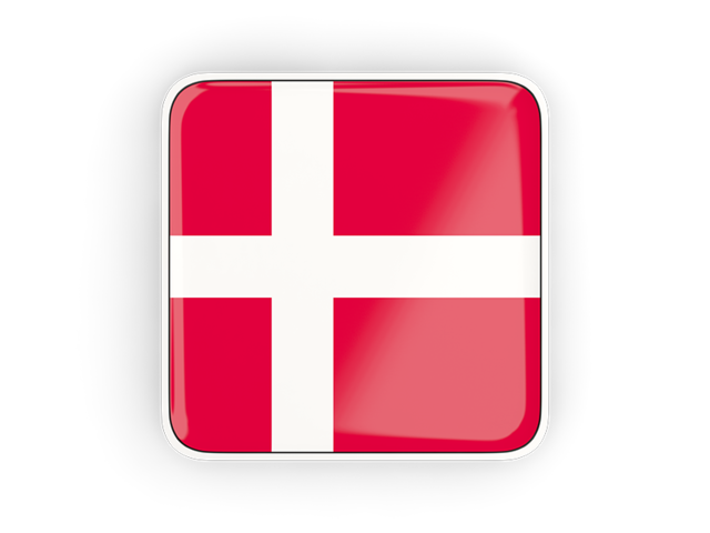 Square icon with frame. Download flag icon of Denmark at PNG format