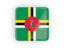 Dominica. Square icon with frame. Download icon.