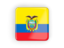 Ecuador. Square icon with frame. Download icon.