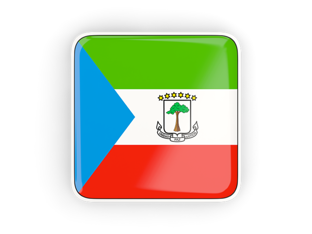 Square icon with frame. Download flag icon of Equatorial Guinea at PNG format