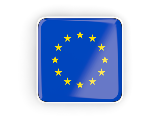 Квадратная иконка с рамкой. Скачать флаг. Европейский союз