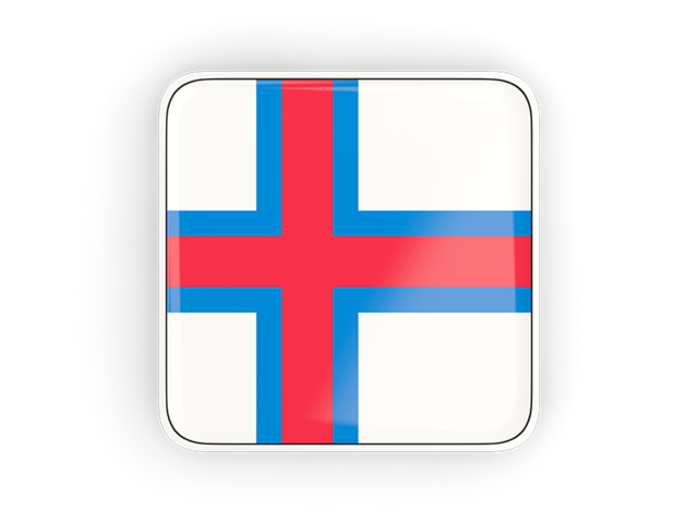 Square icon with frame. Download flag icon of Faroe Islands at PNG format