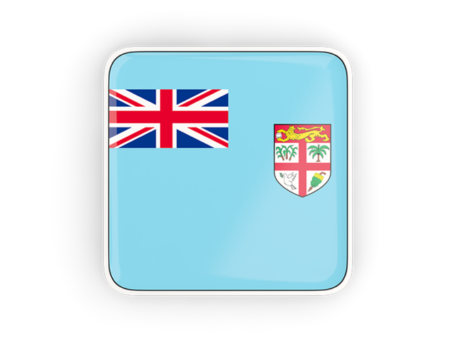 Square icon with frame. Download flag icon of Fiji at PNG format