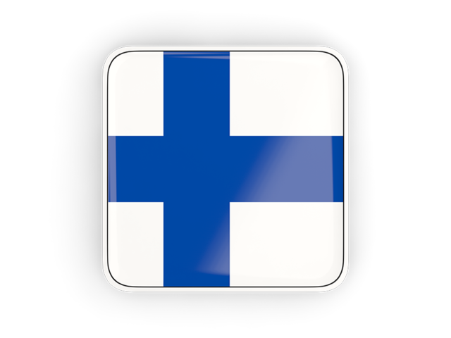 Square icon with frame. Download flag icon of Finland at PNG format
