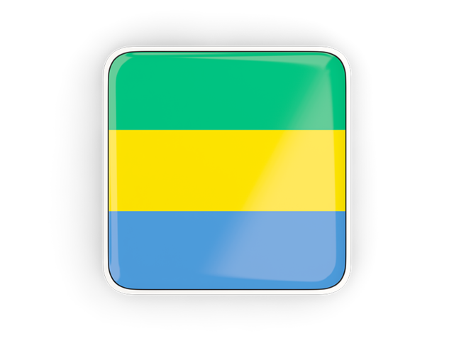 Square icon with frame. Download flag icon of Gabon at PNG format