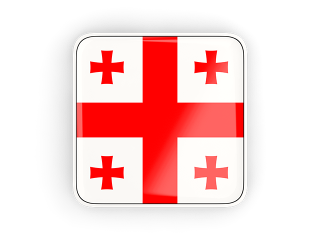 Square icon with frame. Download flag icon of Georgia at PNG format