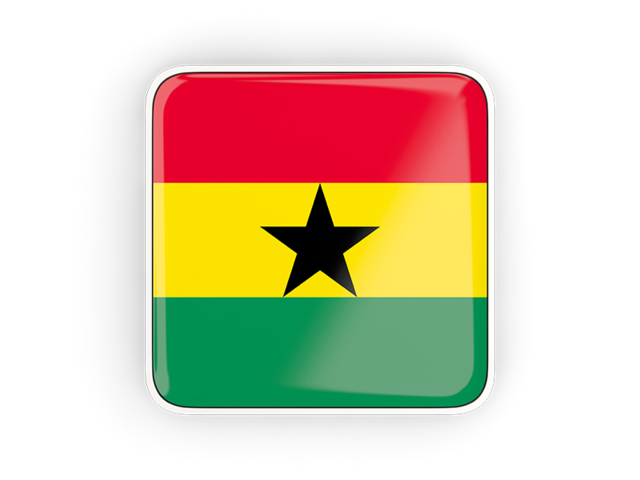 Square icon with frame. Download flag icon of Ghana at PNG format