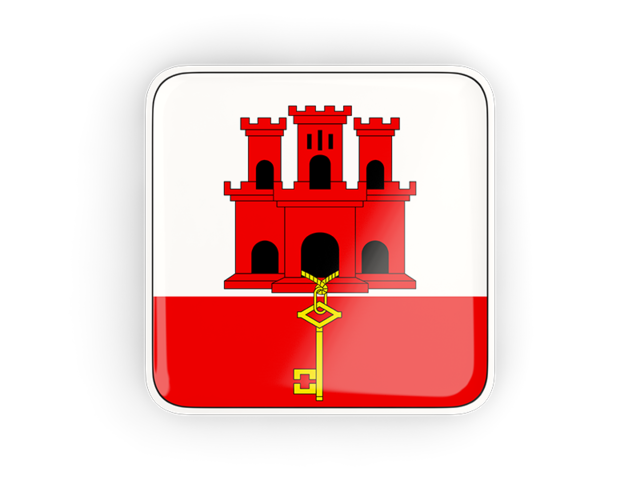 Square icon with frame. Download flag icon of Gibraltar at PNG format