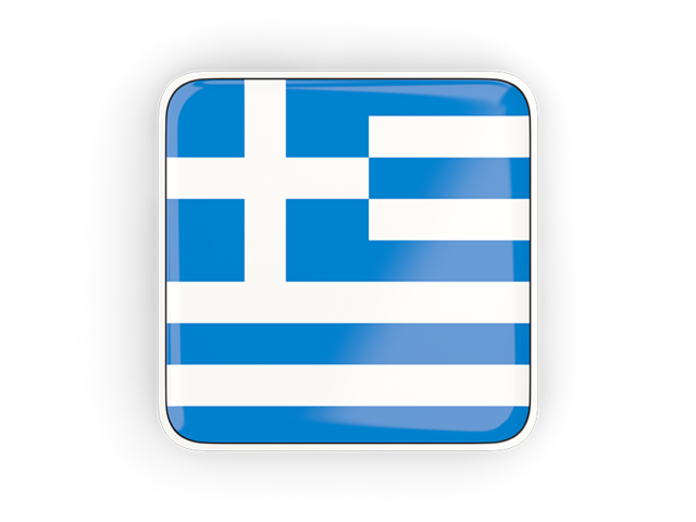 Square icon with frame. Download flag icon of Greece at PNG format
