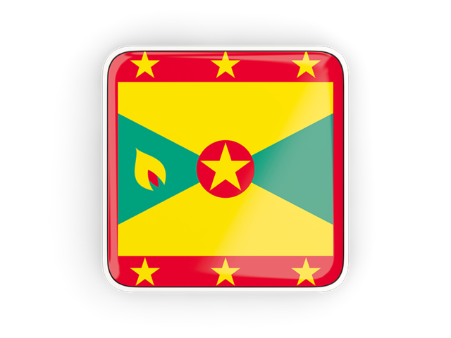 Square icon with frame. Download flag icon of Grenada at PNG format