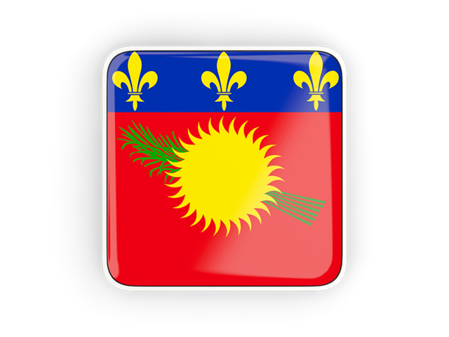 Square icon with frame. Download flag icon of Guadeloupe at PNG format
