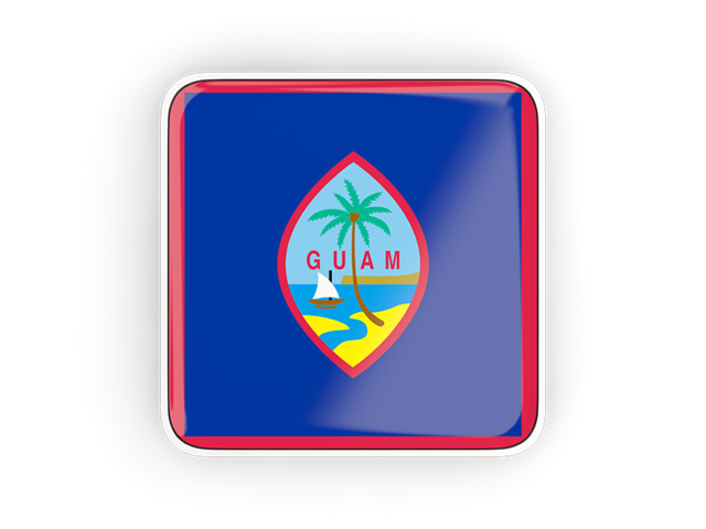 Square icon with frame. Download flag icon of Guam at PNG format