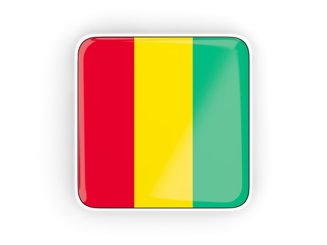 Square icon with frame. Download flag icon of Guinea at PNG format