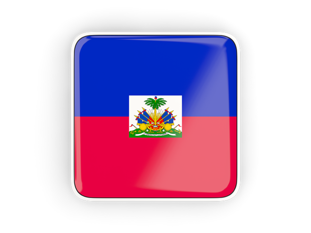 Square icon with frame. Download flag icon of Haiti at PNG format