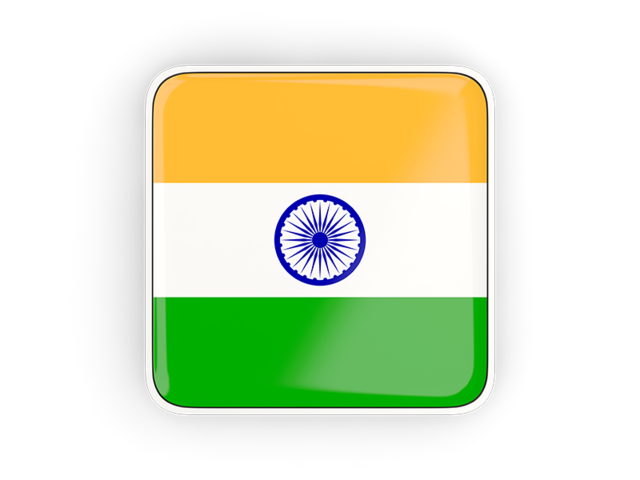 Square icon with frame. Download flag icon of India at PNG format