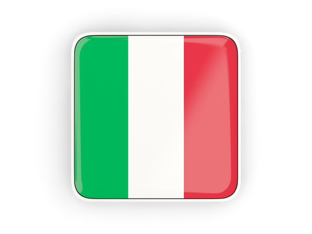Square icon with frame. Download flag icon of Italy at PNG format