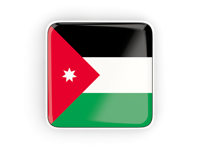 Square icon with frame. Download flag icon of Jordan at PNG format