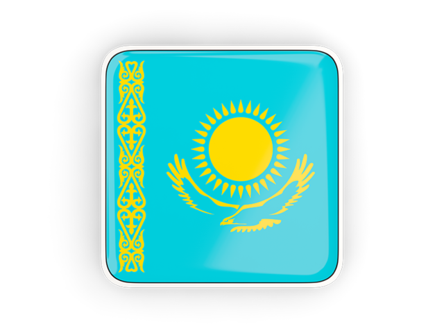 Square icon with frame. Download flag icon of Kazakhstan at PNG format