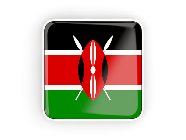 Square icon with frame. Download flag icon of Kenya at PNG format