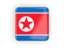 North Korea. Square icon with frame. Download icon.