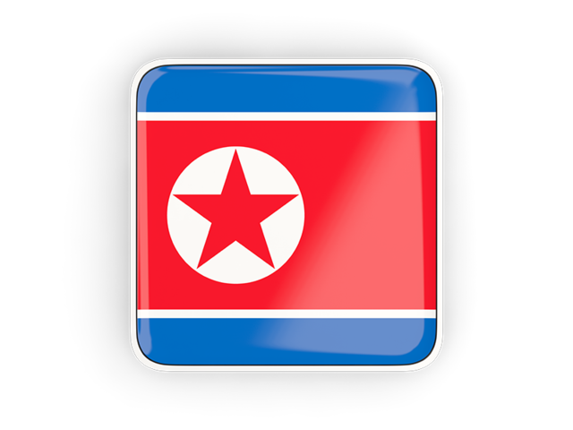 Square icon with frame. Download flag icon of North Korea at PNG format