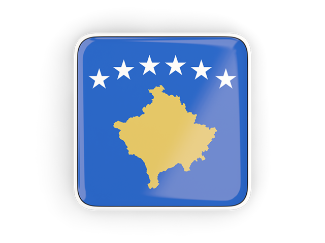 Square icon with frame. Download flag icon of Kosovo at PNG format