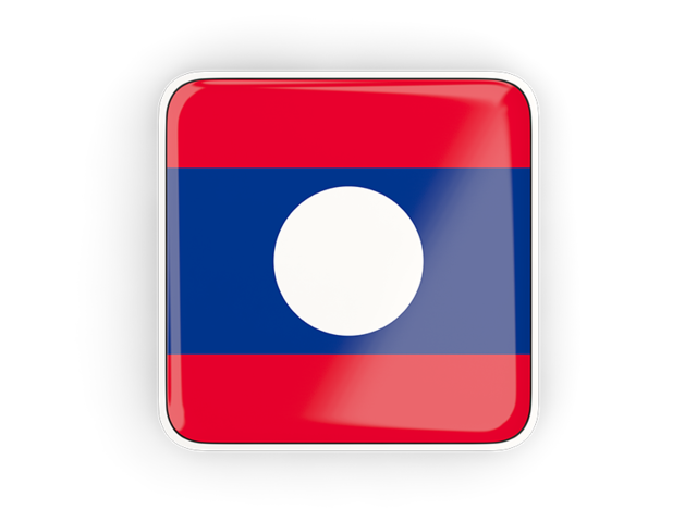 Square icon with frame. Download flag icon of Laos at PNG format