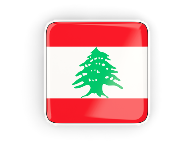 Square icon with frame. Download flag icon of Lebanon at PNG format