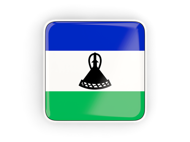 Square icon with frame. Download flag icon of Lesotho at PNG format