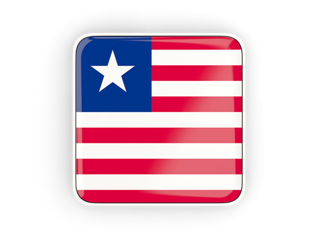 Square icon with frame. Download flag icon of Liberia at PNG format