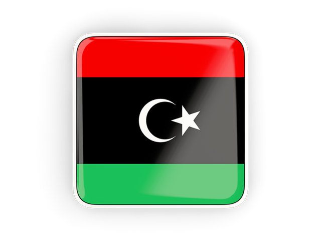 Square icon with frame. Download flag icon of Libya at PNG format