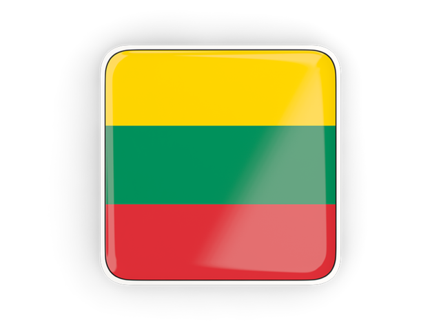 Square icon with frame. Download flag icon of Lithuania at PNG format