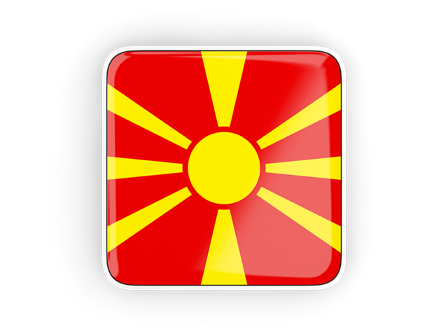 Square icon with frame. Download flag icon of Macedonia at PNG format