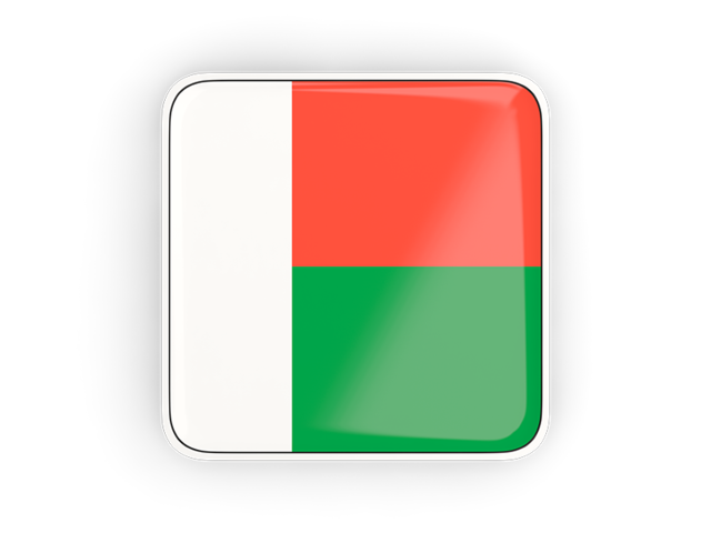 Square icon with frame. Download flag icon of Madagascar at PNG format